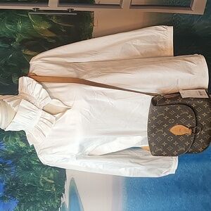 Tuckernuck White Ruffleneck Bouvier Blouse